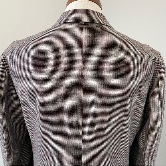 United Arrows men's tan & red "shadow" check flannel blazer, JP 44 (US 34S) - Picture 3 of 12